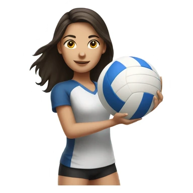 Brunette girl playing volleyball sticker