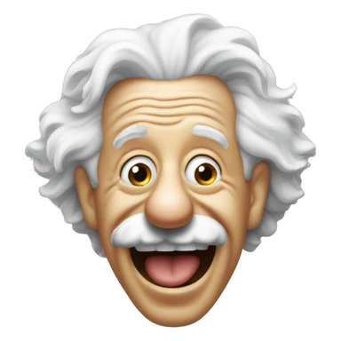 albert einstein with vawing hand and is happy sticker