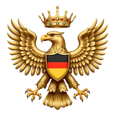 Make a German coloured 1940s inspired doubled headed eagle emoji  sticker