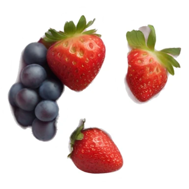 Light pink fruit yogurt bowl with strawberries and grapes sticker