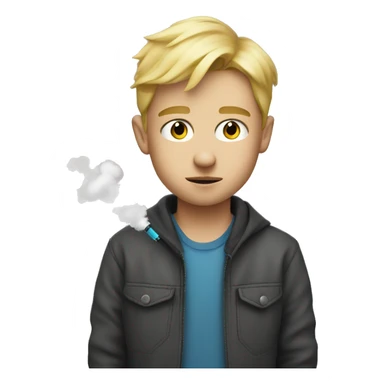 blonde boy portrait looking at viewer vape sticker