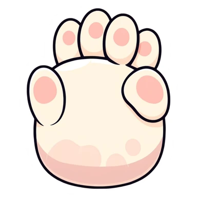 cat paw with visible toe beans and soft fur sticker