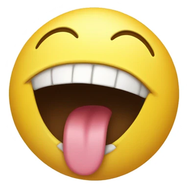 1 yellow smiley with a big closed mouth smile and tongue out the side of the mouth. yummy concept sticker