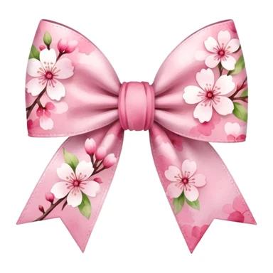 sakura bow with watercolor effect sticker