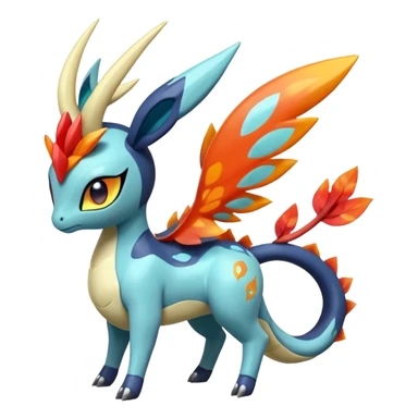 loopy loony toony honey-dipped buzzing bumbling fuzzy cute fiery ivy-hydro-Meloetta-Dialga-Salamence-Giratina-Rapidash-Pokémon-Fakémon-fusion-hybrid-creature sticker