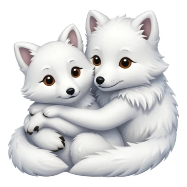 Arctic fox and dog hugging sticker