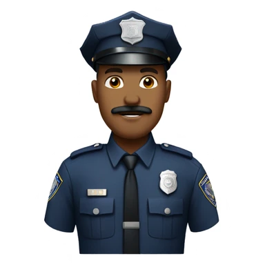 White male police officer with curly mustache  sticker