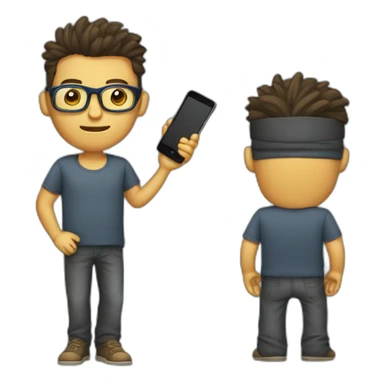 Hombre joven con barbar y lentes Tecnico de celulares  sticker