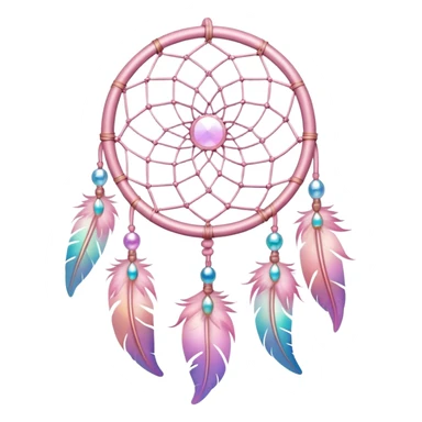 Iridescent pastel pink dreamcatcher sticker