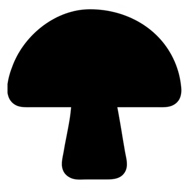mushroom icon, solid black, bold and easily recognizable sticker