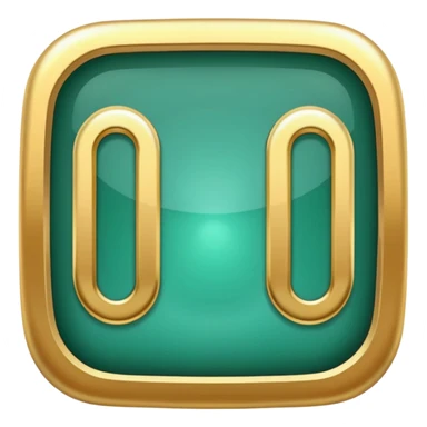Jade and gold style rounded square icon button sticker