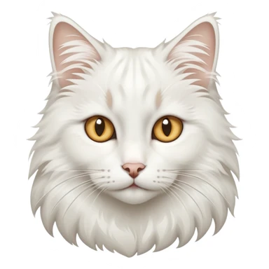 Snowy white Norwegian forest cat with almond-shaped eyes and bushy tail sticker