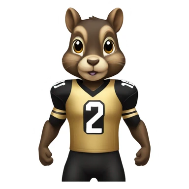 Squirrel in black and gold jersey sticker
