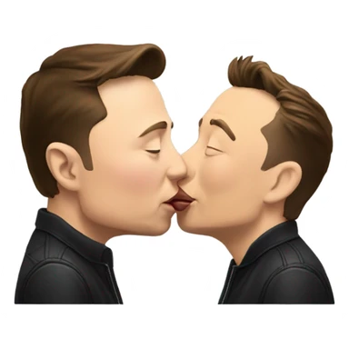 Elon Musk kissing Elon musk sticker