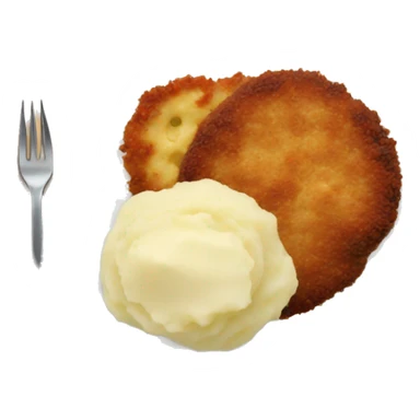 Cutlet with mashed potatoes on a plate sticker