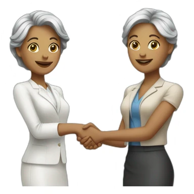 two white business women with different hair colors shaking hands sticker