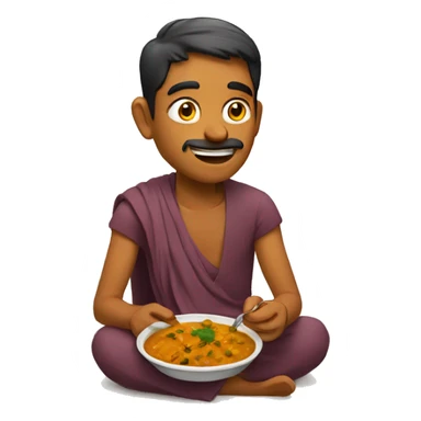 indian person eating curry sticker