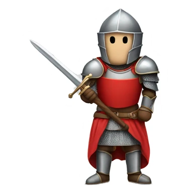 knight in red armor holding the sword with horse  sticker
