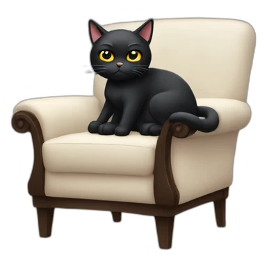 Angry Black cat sitting comfy in a armchair looking at us sticker