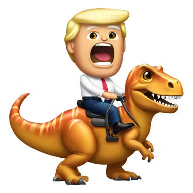 Trump riding a trex  sticker