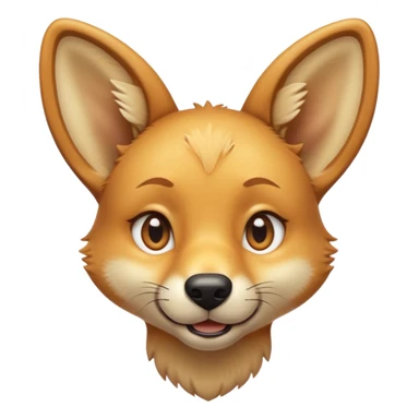cinematic-cute-dingo-portrait-emoji,-head-tilted-playfully-and-inquisitively,-featuring-a-glossy-sandy-fur-with-naturally-perky-ears-and-round,-sparkling-amber-eyes-filled-with-curious-mischief,-simplified-yet-irresistibly-adorable-features sticker