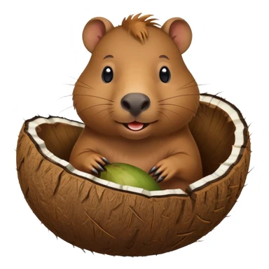 capybara wearing coconut shell  sticker