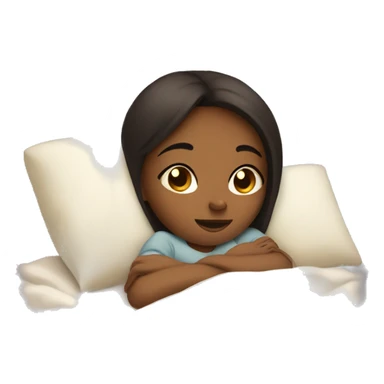 Girl snuggled in bed  sticker
