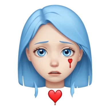 blue eyed girl with broken heart sticker