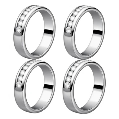 vier gleiche Eheringe Platin mit Diamant sticker