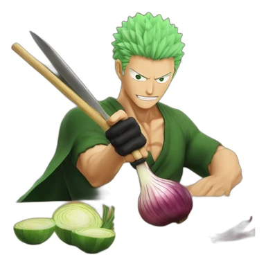 roronoa zoro cutting an onion sticker