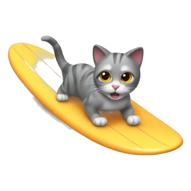 cat surfing on the beach sticker