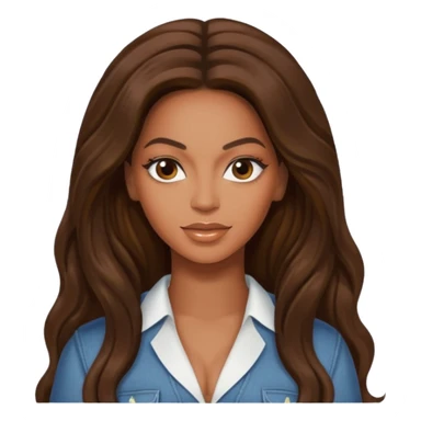 Beyonce with long dark brown hair sticker