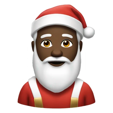 Black Santa with white Santa outfit sticker