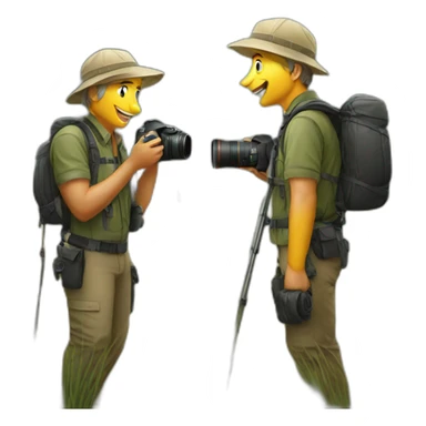 2 wildlife photographers talking sticker