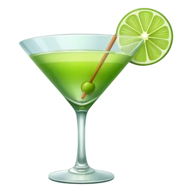 apple martini with lime slice sticker