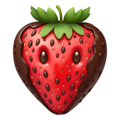 strawberry halfway covered in chocolate sticker