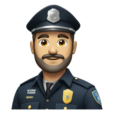 Policia moreno con barba sticker