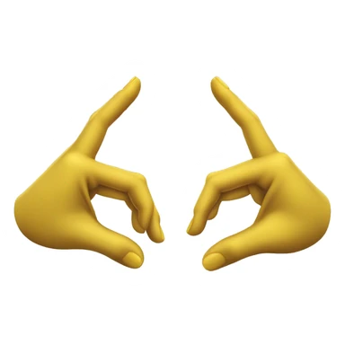 a right and left yellow hands making an XO sign with the left thumb touching the right thumb and both index fingers crossing sticker