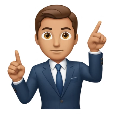 Confident business leader pointing forward with determination sticker