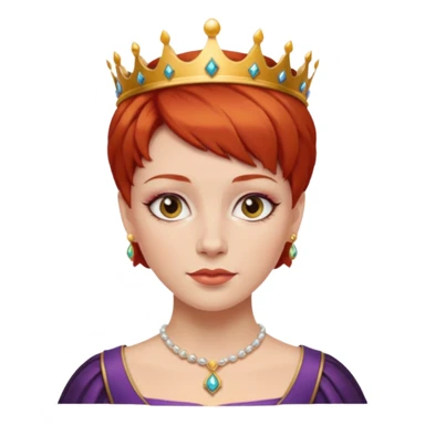 short hair queen red hair sticker