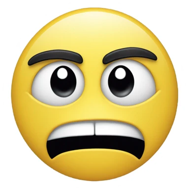a close up of a yellow smiley face with a black hair, style of emoji, fear emoji, new emoji of biting your lip, emoji, frowning expression, sad emoji, confused facial expression, he looks like a human minion, frown, cynical face, confused expression, frowning, frown!, bored expression, discord emoji, funny emoji sticker