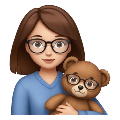 speticals girl with bear  sticker