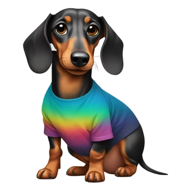 Dachshund dapple with tshirt sticker