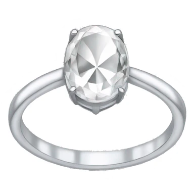Oval diamond on a silver band ring sticker