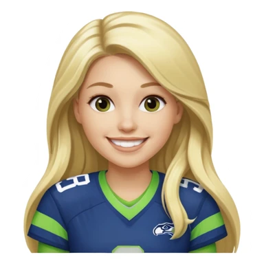Long blonde hair seahawks fan female sticker