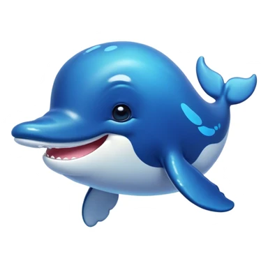 Cinematic Cute Humpback Whale Portrait Emoji, Head tilted playfully and inquisitively, featuring a softly rounded body with bright, sparkling eyes and an adorably expressive mouth, Simplified yet irresistibly adorable features, highly detailed, glowing with a warm, ocean-blue glow, high shine, affectionate and gentle, stylized with a touch of whimsical aquatic charm, soft glowing outline, capturing the essence of a friendly and endearing whale that seems as if it could sing its way into your heart! sticker