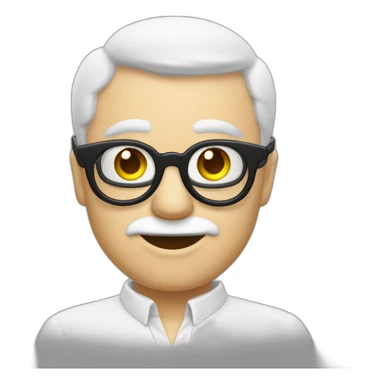 Homme blanc chauve lunettes rondes sticker