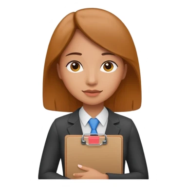 female office worker with clipboard sticker