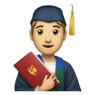 Europe flag and university graduate sticker