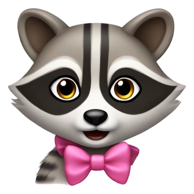 Female raccoon with a pink bow looking silly  sticker